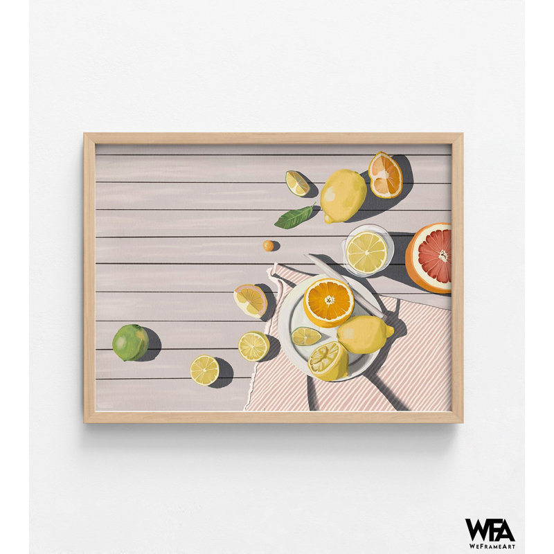 Tranche d'été par Urban Road, décoration de cuisine agrume, art mural de salle à manger citron, grande décoration de cafétéria, décor de restaurant de fruits