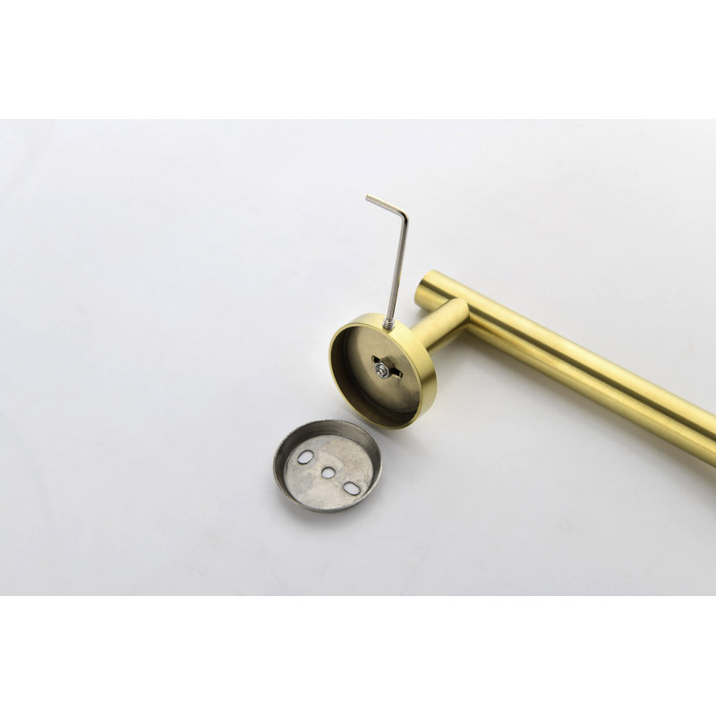 6 Piece Stainless Steel Bathroom Towel Rack Set Wall Mount, 2.04" H x 24" W x 3.14" D, Gold