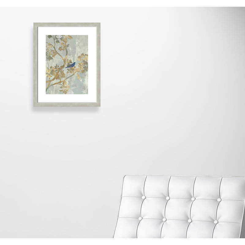 Gaurangi Blue Bird' Framed Print, Warm Silver Frame