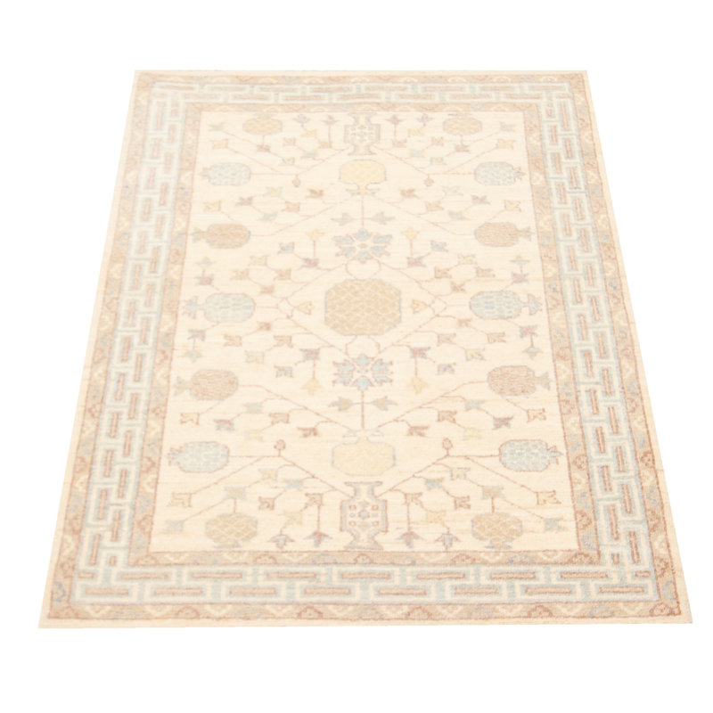 Tapis unique en laine noué à la main 3 pi 2 po x 5 pi 2 po nouvel âge Hern