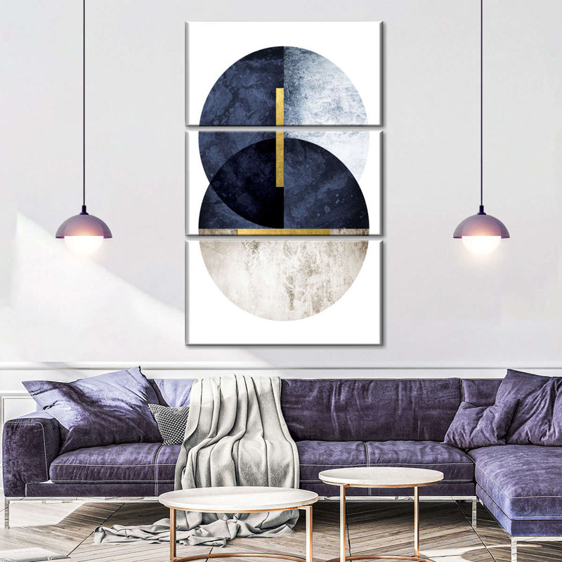 Impression d'art sur toile bleu marine foncé, H 38 po x l 24 po x P 1,25 po