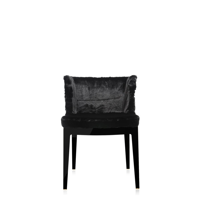 Mademoiselle Upholstered Armchair, Black, Black Faux Fur