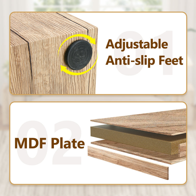 Elevate your living space with this modern MDF coffee table that showcases smooth, light wood colour texture patterns. It is characterized by stylish design.12*12*19.6