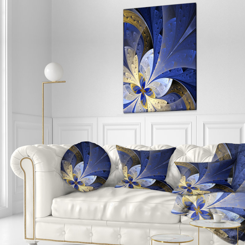 Coussin lombaire floral à motif fractal