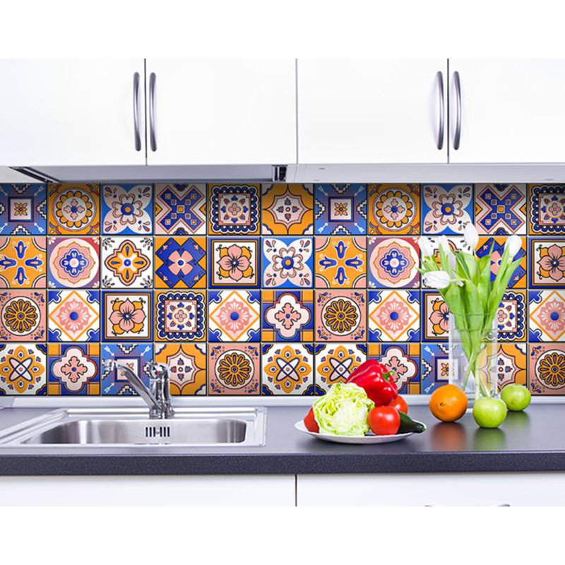Abstract Non-Wall Damaging Tile Decal, 8" x 8"