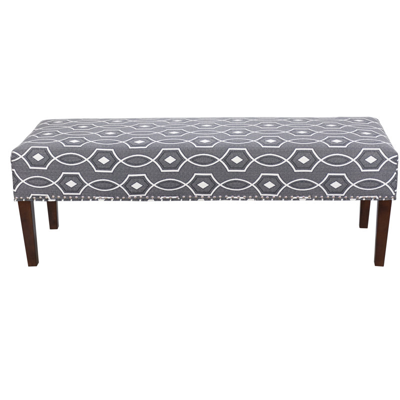 Banc rembourré Idell, Gris / géométrique