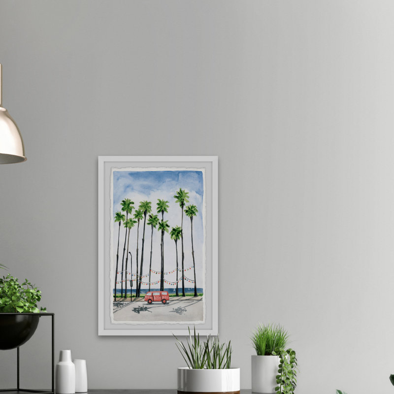 Beneath The Palm Trees - Single Picture Frame Painting, 91cm H x 61cm W x 3.81cm D