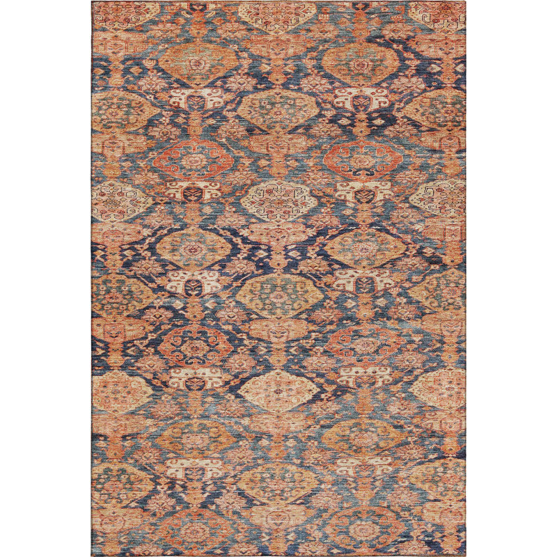 Premium Machine Washable Dahl AMF1084 Damask Rug, Rectangle 2'6" x 3'10"
