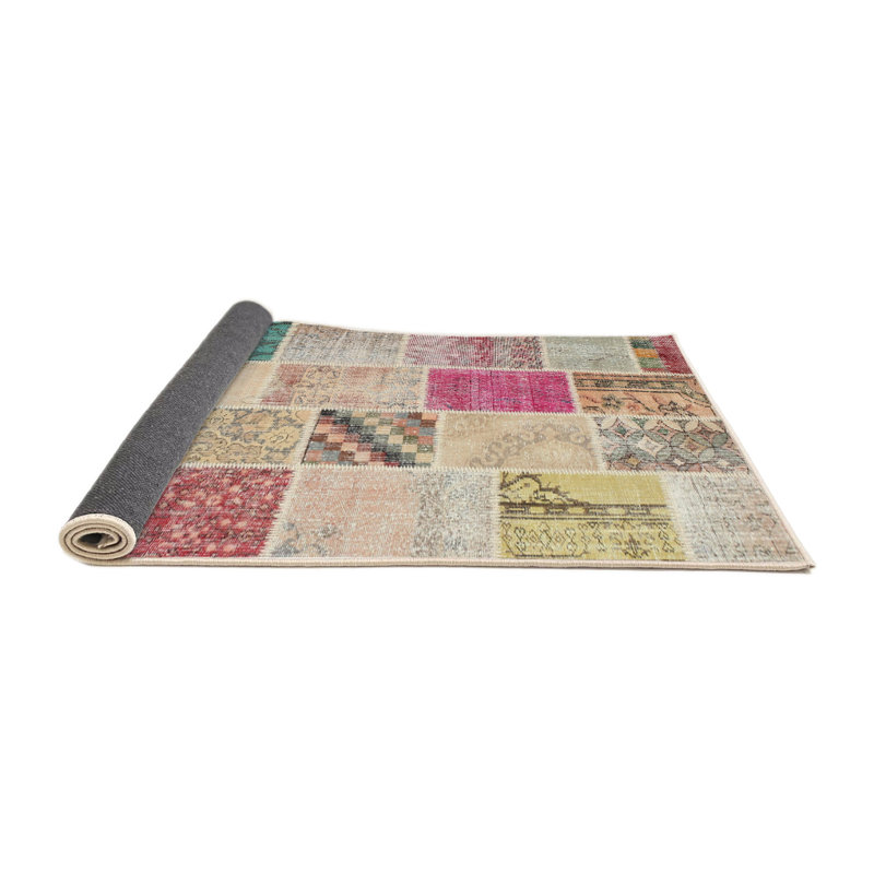 Tapis gris/beige/brun contemporain, Rond 5 pi