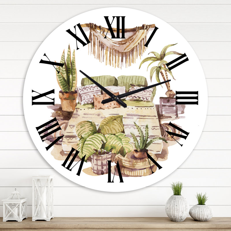 Plantes d'intérieur d'intérieur Urban Jungle IV - Horloge murale traditionnelle, Grand