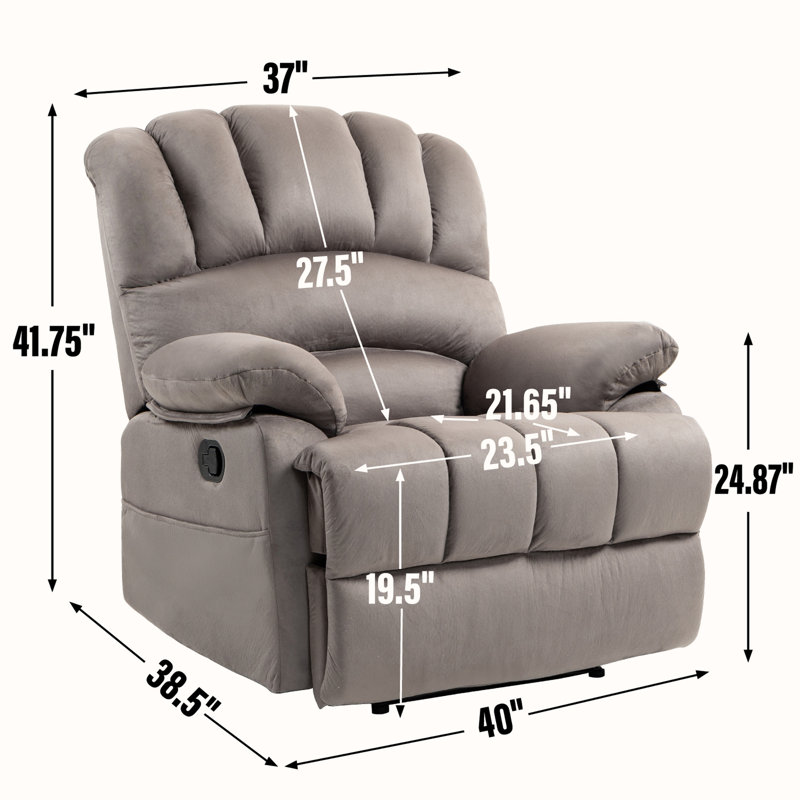 Fauteuil inclinable Waynette, Tissu gris-brun