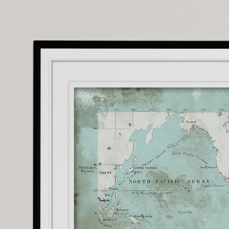 Ocean Blue - Single Picture Frame Print, Black, 26" H x 36" W x 1.5" D