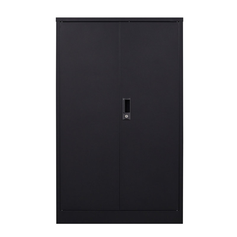 Metal Storage Cabinet With Locking Doors And Adjustable Shelf, Folding Filing Storage Cabinet , Folding Storage Locker Cabinet For Home Office,School,Garage, Black