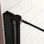 Porte de douche à panneau pivotant simple de 72 pouces de haut, 28 pouces de large, en acier inoxydable noir mat, imperméable et peu encombrante