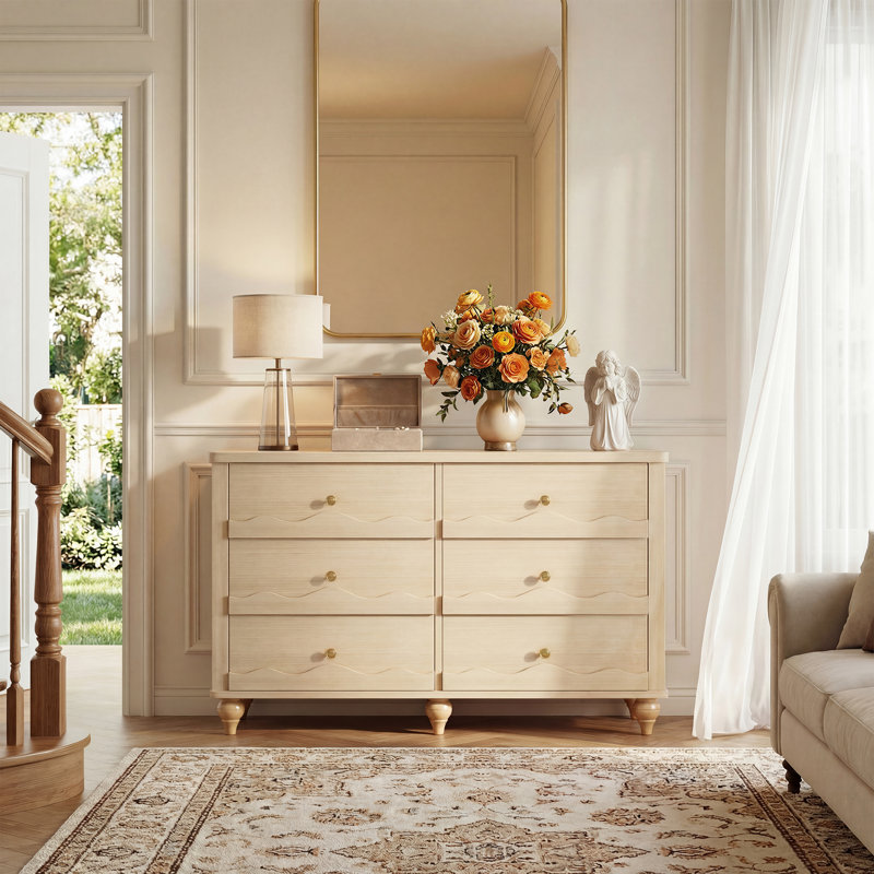 Abson 43.3" Dresser With Wood Drawers, Natural