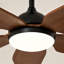 Ventilateur de plafond moderne en bois massif 52 "avec lumière-573097163-573097013