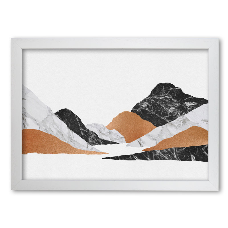 Marble Landscape II - Print, White Grain Frame, 60 cm H x 85 cm W x 5 cm D