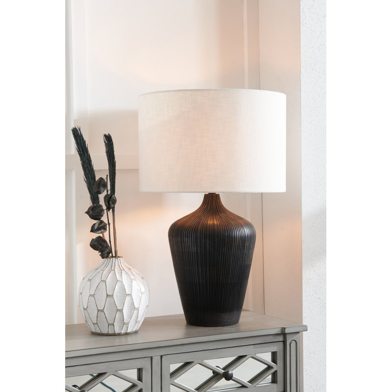 Table Lamp, Black, White
