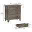 Commode 3 tiroirs avec tiroirs en bois et poignées en métal