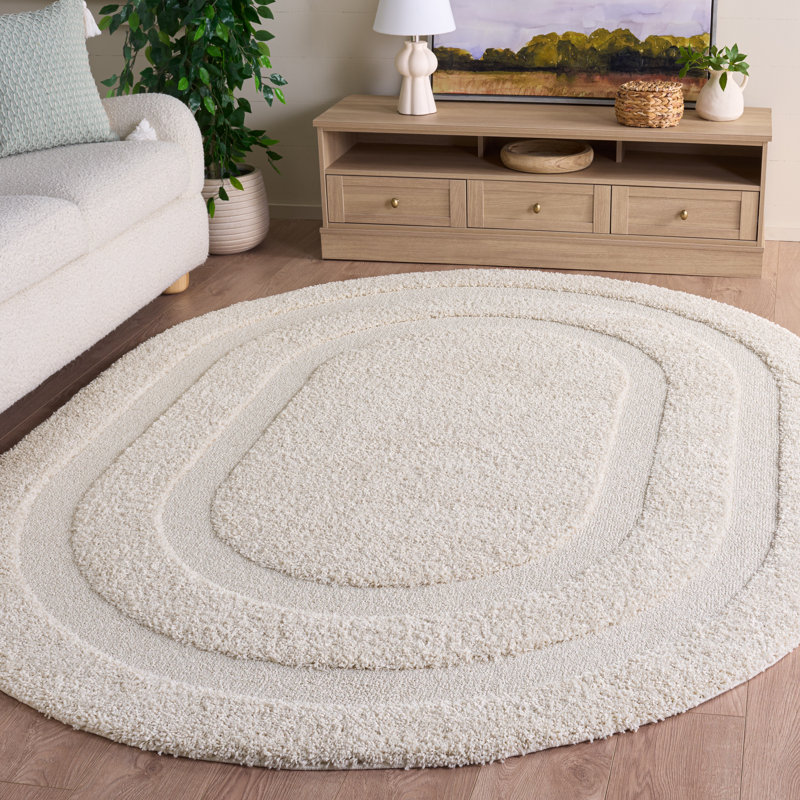 Drennen Florida Shag Performance Geometric Rug, Oval 6' x 8'