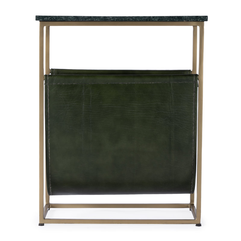 Tildra Magazine Rack, Green Marble/Gold