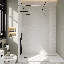 nuie 1100mm Matt Black Wetroom Screen 8mm Glass With Support Arms