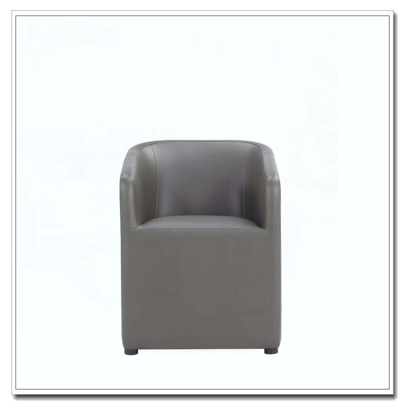 Fauteuil de salle à manger en similicuir, Gris