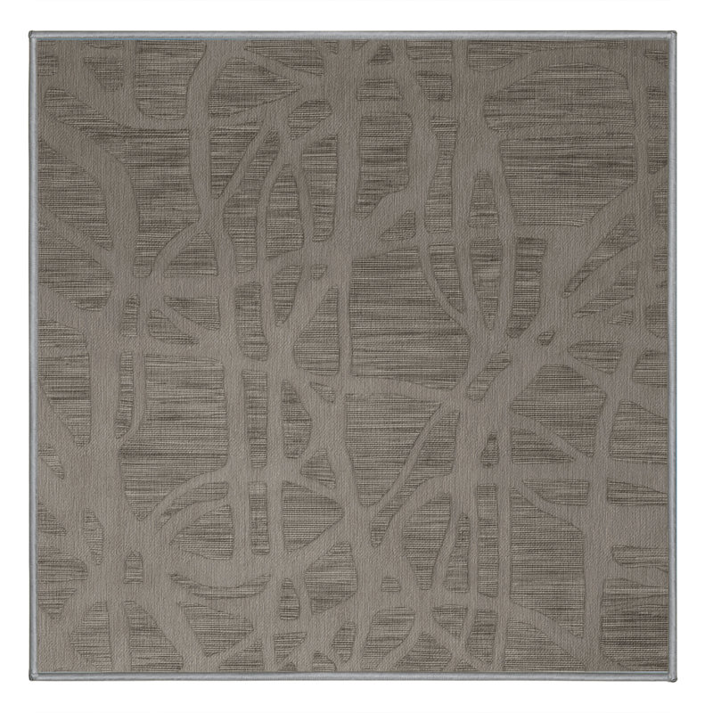 Tapis abstrait gris lavable à la machine, Carré 7 pi