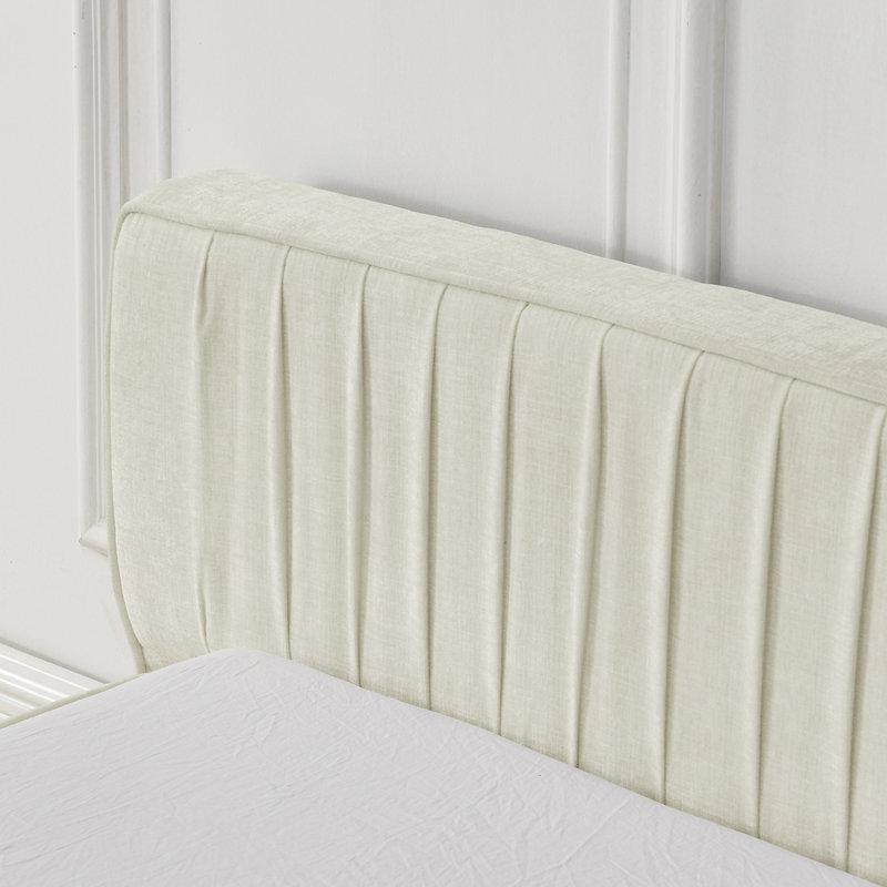 Base de lit tapissier grand format, Beige