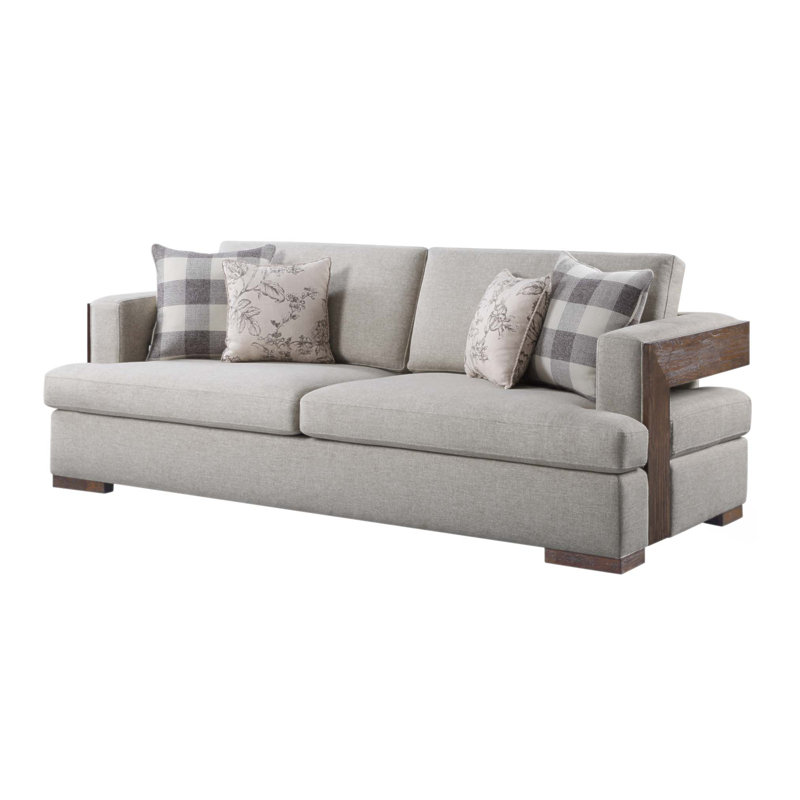 Canapé à accoudoirs carrés de 38 pouces avec base solide, sièges confortables, fabrication durable et design élégant pour la vie moderne.