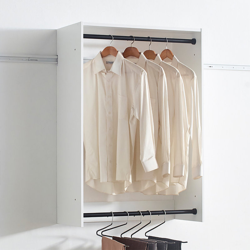 Devi Oak Wall Mounted Wood Closet System, Oak Wood