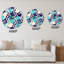 Horloge murale rétro à motif géométrique clair et bleu foncé-523771387