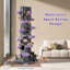 Arbre à chat multifonctionnel autoportant de 230 cm avec niches privées, violet