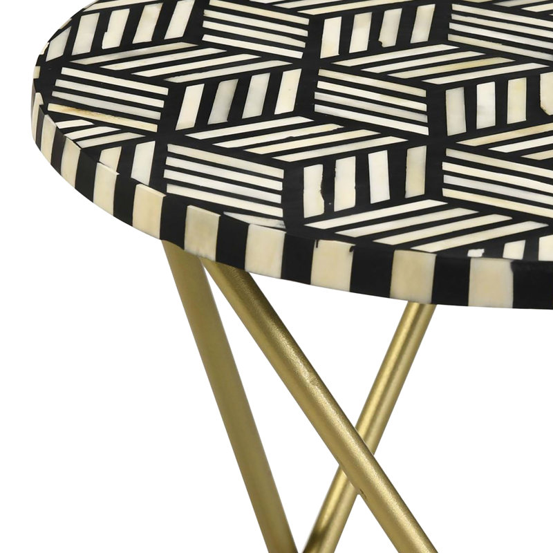 Table d'appoint noire et blanche avec mosaïque éblouissante - Faites briller votre maison