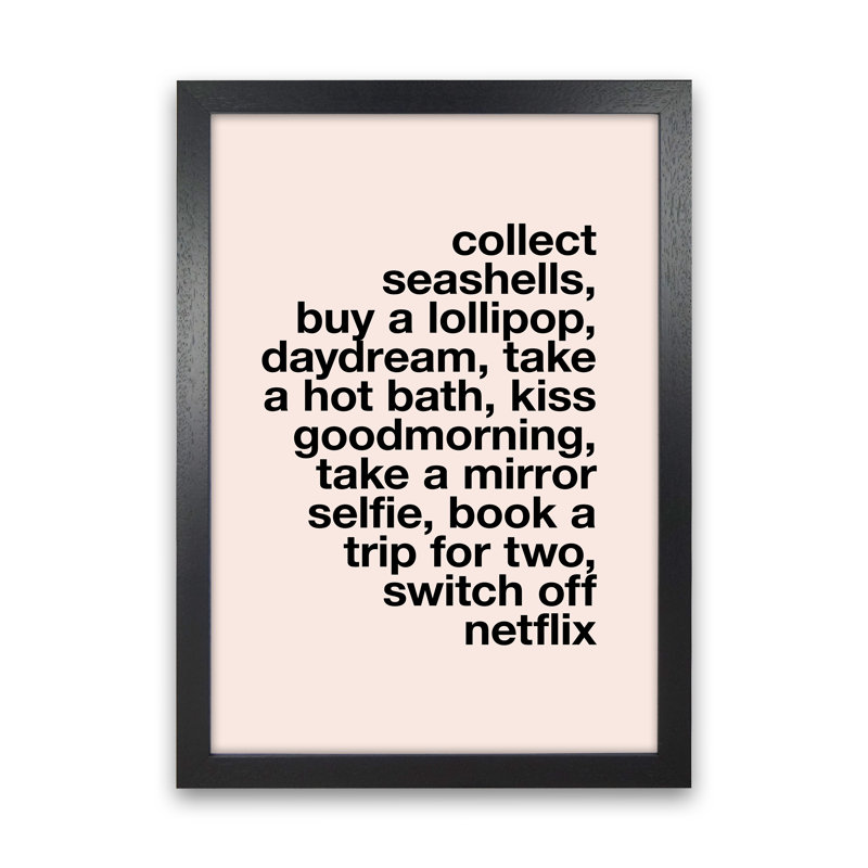 Collect Seashells - Print on Canvas, Black Frame, 88cm H x 64cm W x 3cm D
