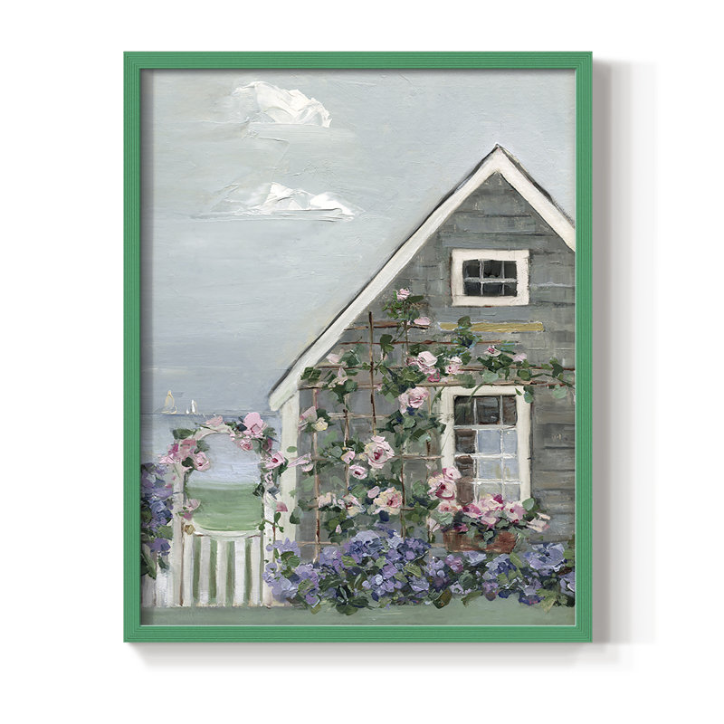 Coastal Cottage II, reproduction encadrée - bois massif, H 21 po x l 17 po, Vert