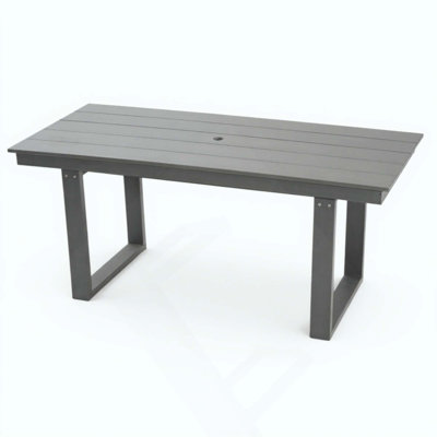 Table de salle à manger et de réunion extérieure grise