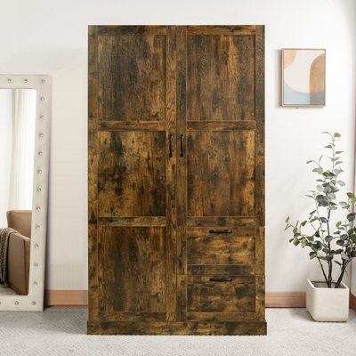 Multipurpose Bedroom Armoire Wardrobe Closet Pantry Storage Cabinet with Drawers by Gracie Oaks