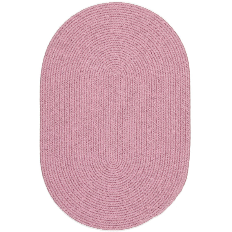 Tapis rose tressé à la main Misha, Ovale 5 pi x 8 pi