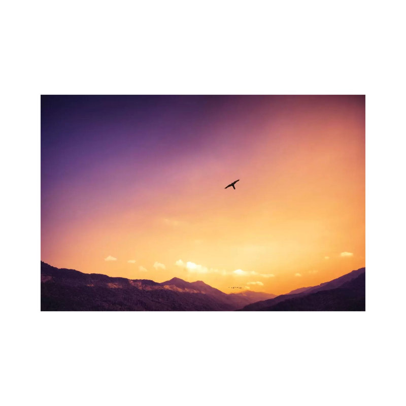 Sunset over the Mountains 1 Piece Wrapped Canvas Wall Art, 66.04cm H x 101.6cm W x 1.905cm D