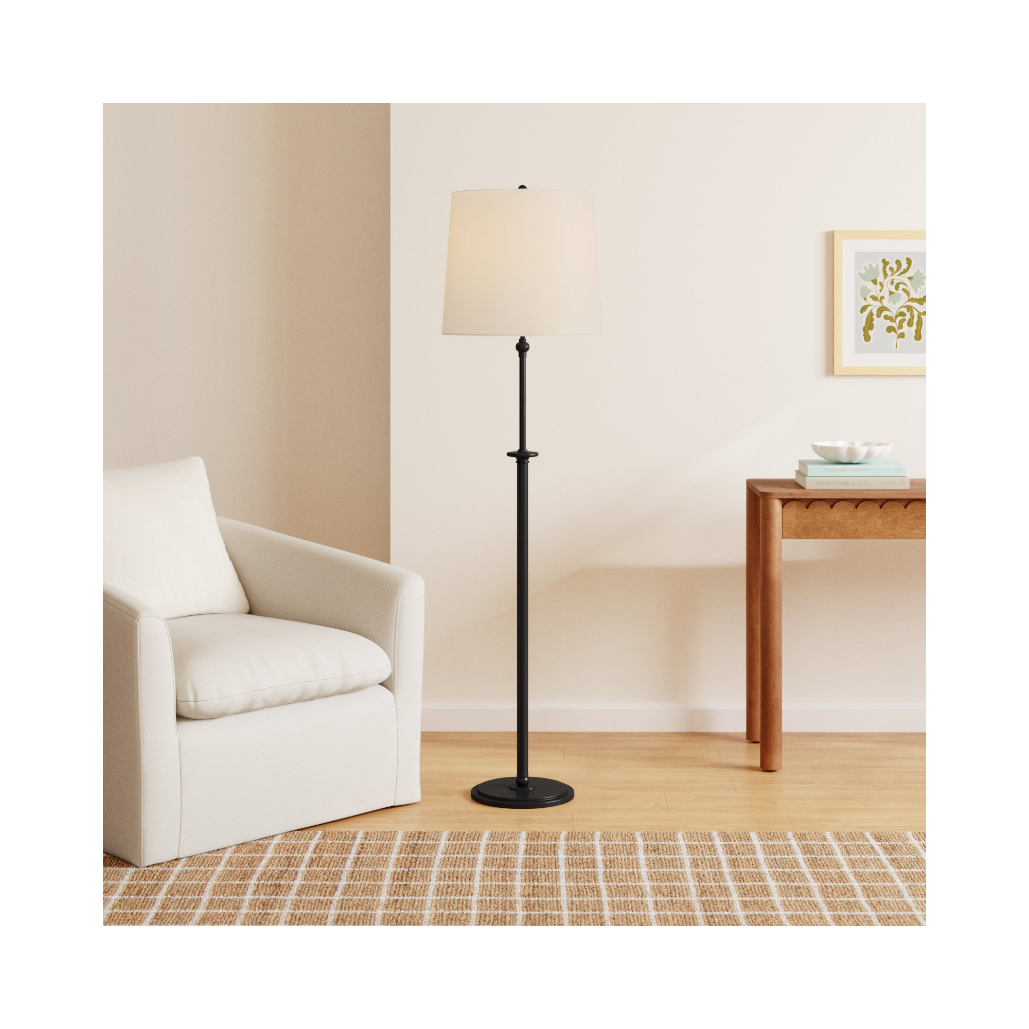 64.25'' Dimmable Floor Lamp, Aged Iron