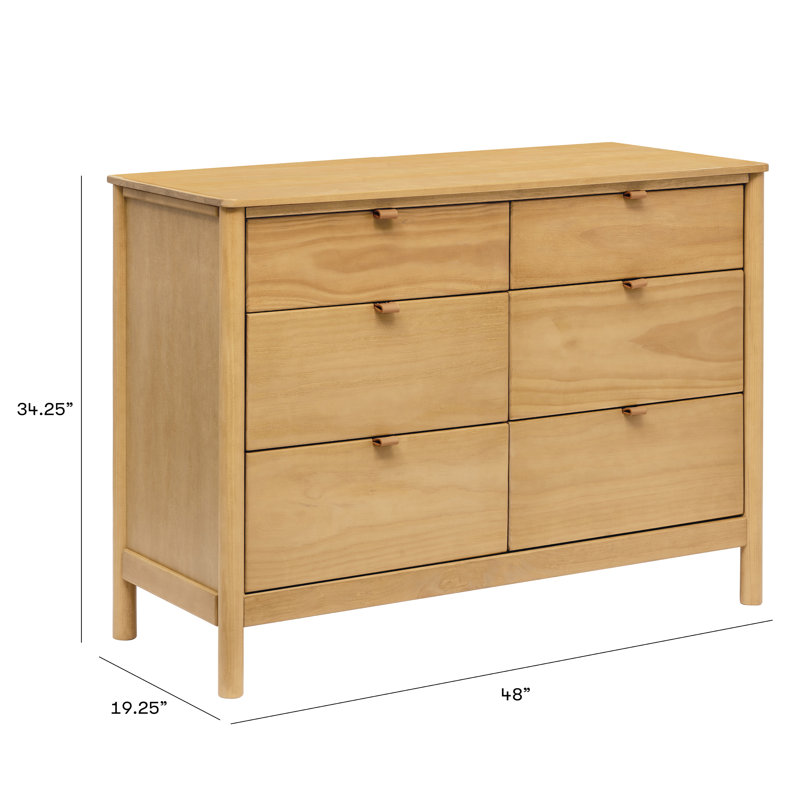 Bondi 6 Drawer Double Dresser, Honey