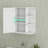 Mirror Bathroom Cabinet Wall Mounted - 6 Open Shelves, 3 Adjustable, Painting White With Modern Design