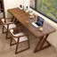 Bureau rectangulaire en bois massif brun noisette-540541497