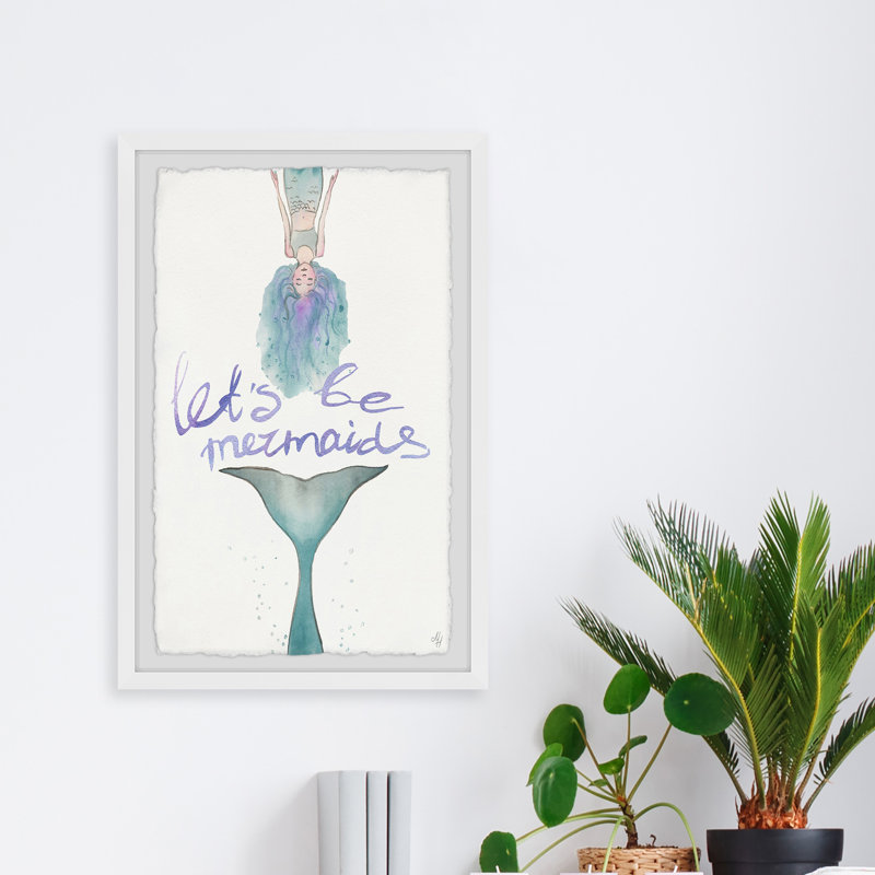 Art encadré Laurencho «Let Be Green Mermaids Tail», H 30 po x l 20 po