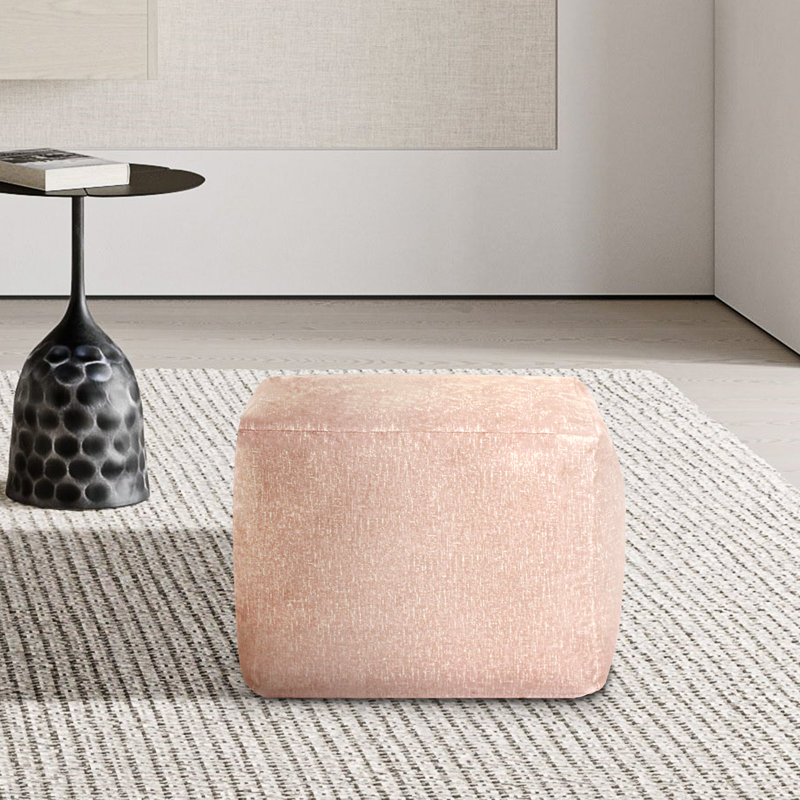 Olius Upholstered Pouf, Pink