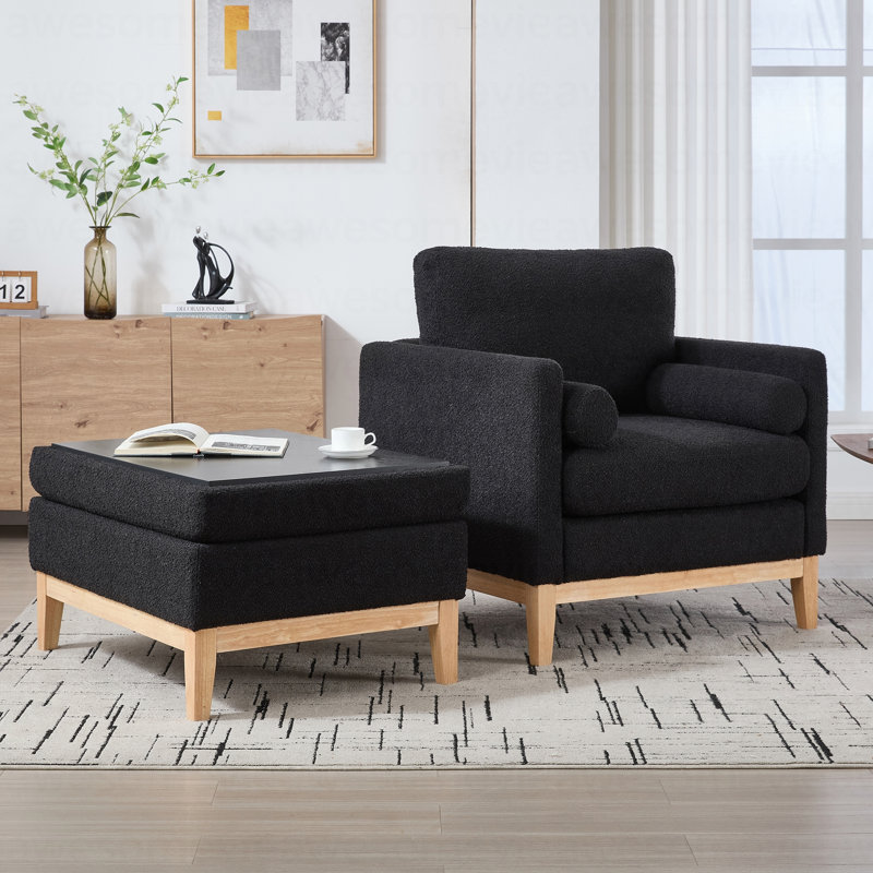 Fauteuil d'appoint 35,5 po, Noir