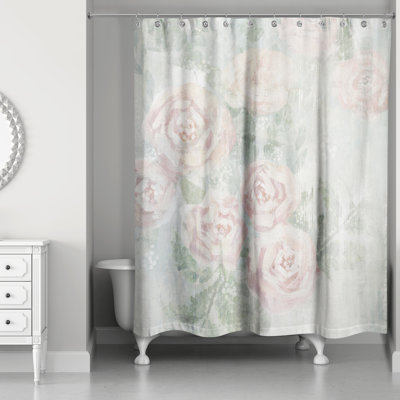 Soft Cottage Floral Abstract Shower Curtain