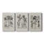 Toile tendue sur mesure avec motif floral rétro - cccxxviii - 3 pièces-1006263139