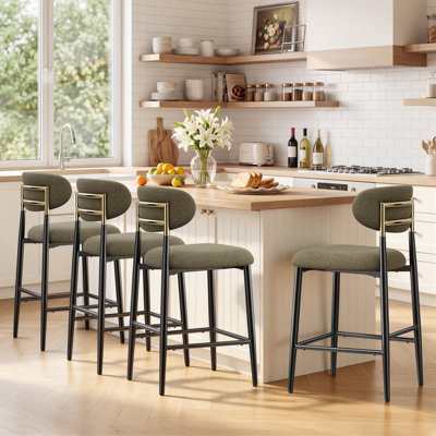 Yes Upholstered Bar Stool with Iron Frame